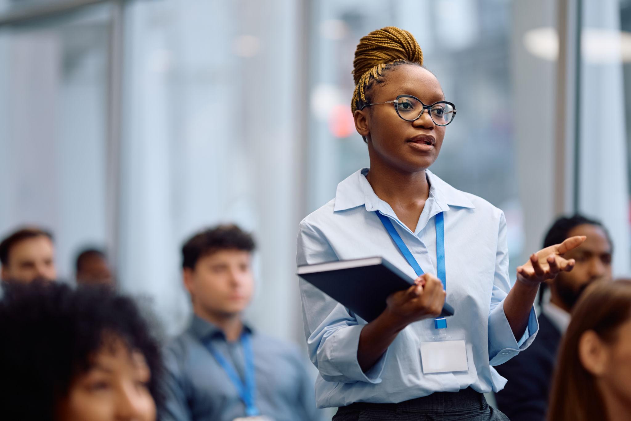 Women attending a leadership seminar