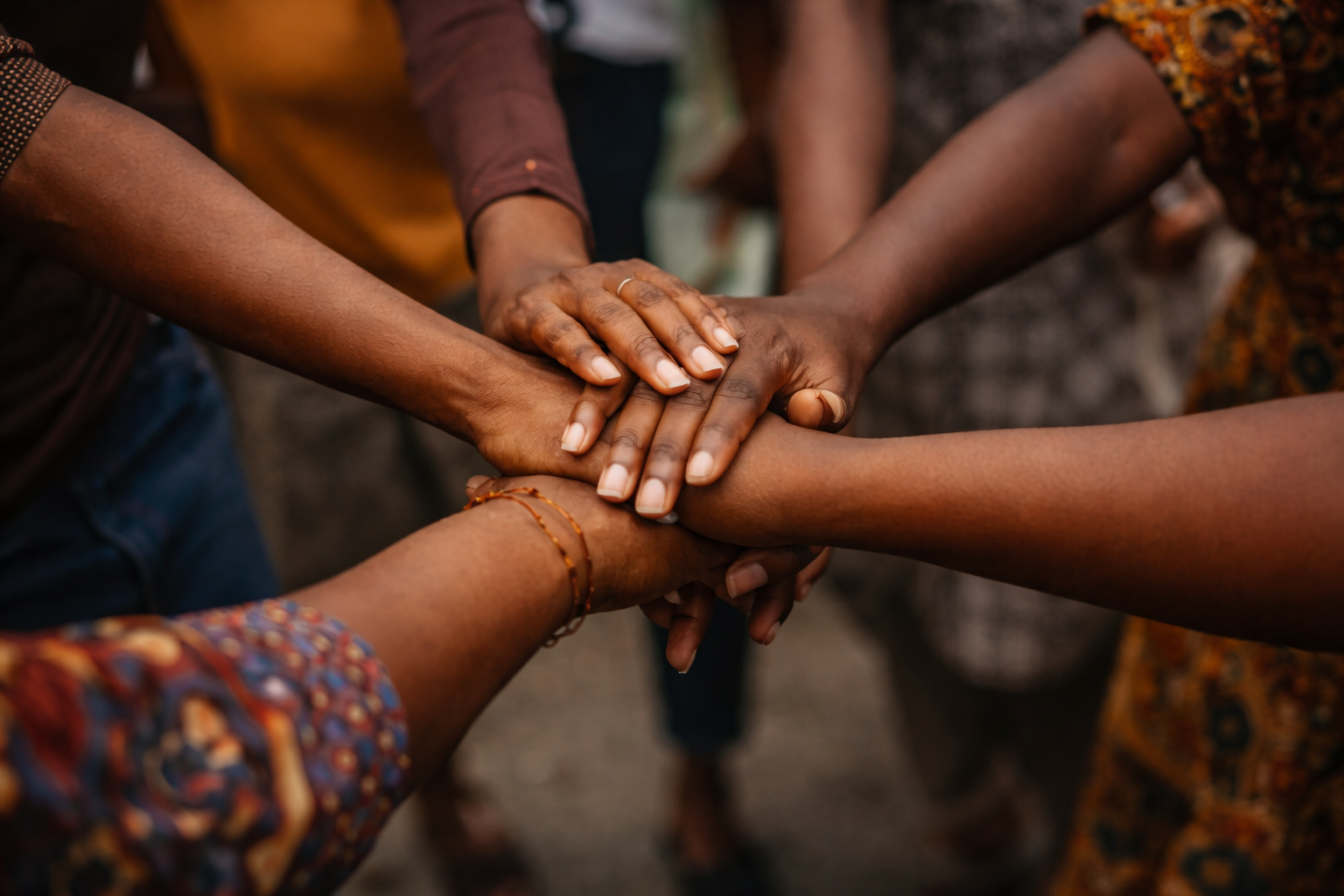 Hands joined together in solidarity